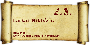 Laskai Miklós névjegykártya