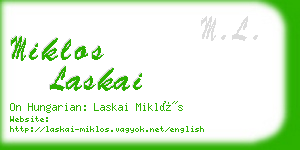 miklos laskai business card